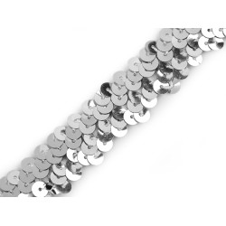 Elastic trimming braid, width 20 mm - Silver (1 Meter)