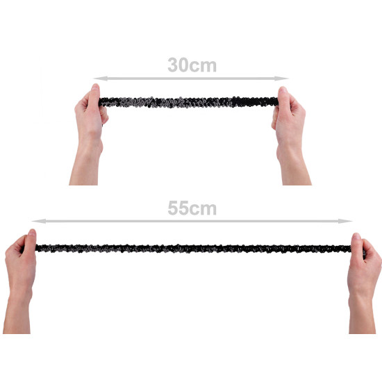 Elastic trimming braid, width 20 mm - Black (1 Meter) Elastic trimming braid, width 20 mm - Black (1 Meter)