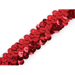 Elastic trimming braid, width 20 mm - Red (1 Meter)
