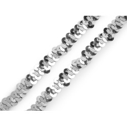 Elastic trimming braid, width 10 mm - Silver (1 Meter)