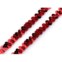 Elastic trimming braid, width 10 mm - Red (1 Meter)