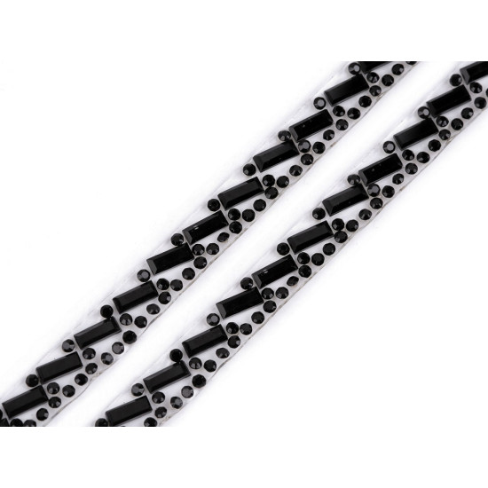 Braid trimming with rhinestones, width 8 mm, iron-on - Crystal (1 Meter) Braid trimming with rhinestones, width 8 mm, iron-on - Crystal (1 Meter)