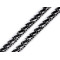 Galon / bandă autoadezivă cu pietre de sticlă fațetate, latime 8 mm - Negru (1 Metru)