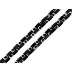 Braid trimming with rhinestones, width 5 mm, iron-on - Black (1 Meter)