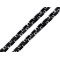 Braid trimming with rhinestones, width 5 mm, iron-on - Black (1 Meter)