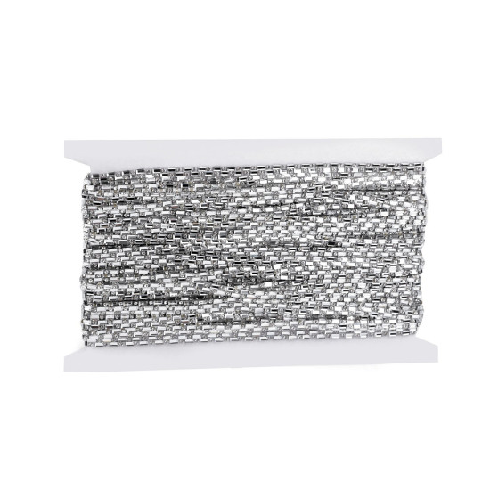 Braid trimming with rhinestones, width 5 mm, iron-on - Crystal (1 Meter) Braid trimming with rhinestones, width 5 mm, iron-on - Crystal (1 Meter)