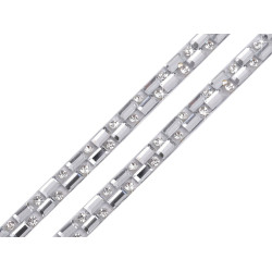 Braid trimming with rhinestones, width 5 mm, iron-on - Crystal (1 Meter)