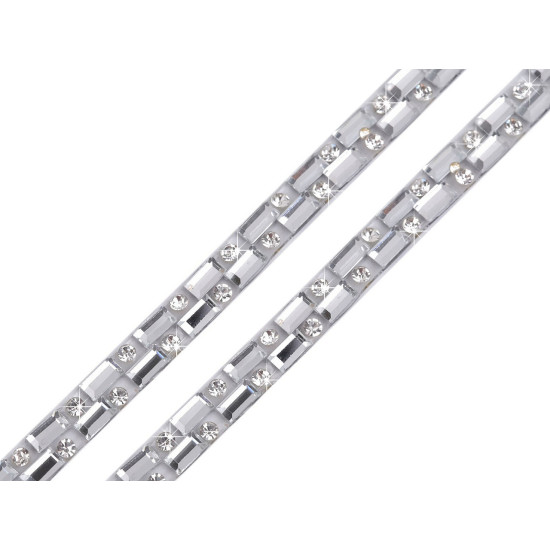 Braid trimming with rhinestones, width 5 mm, iron-on - Crystal (1 Meter) Braid trimming with rhinestones, width 5 mm, iron-on - Crystal (1 Meter)