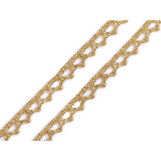 Taśma / koronka z lureksem szerokość 10 mm - Złoty (18 Metry) Taśma / koronka z lureksem szerokość 10 mm - Złoty (18 Metry)