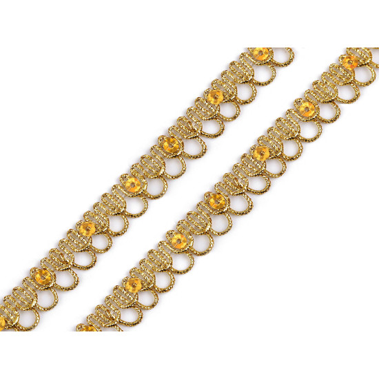 Taśma metalizowana z cekinami szerokość 13 mm - Złoty (54 Metry)