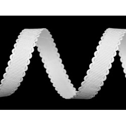 Liseré/galon zigzag satiné, largeur 16 mm - Blanc (1 Mètre)