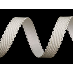 Liseré/galon zigzag satiné, largeur 16 mm - Crème clair (1 Mètre)