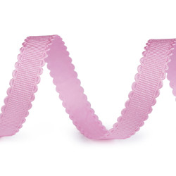 Liseré/galon zigzag satiné, largeur 16 mm - Rose clair (1 Mètre)