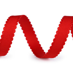 Liseré/galon zigzag satiné, largeur 16 mm - Rouge (1 Mètre)