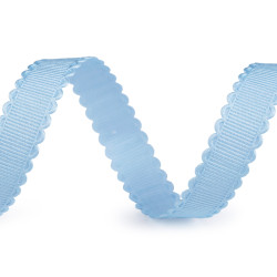 Liseré/galon zigzag satiné, largeur 16 mm - Bleu lumineux (1 Mètre)
