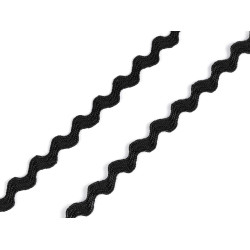 Ric rac ribbon, width 3.5 mm - Black (140 Meters)