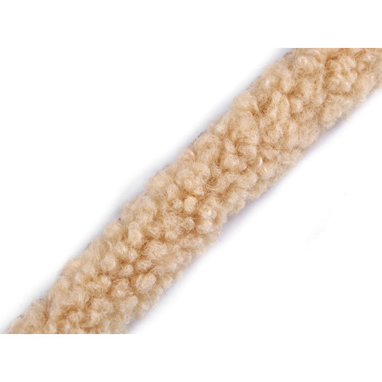 Lamówka / lampas okrągły imitacja baranka szerokość 3,5 cm - Jasnybeżowy (1 Metr) Lamówka / lampas okrągły imitacja baranka szerokość 3,5 cm - Jasnybeżowy (1 Metr)