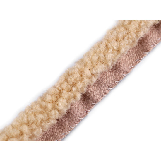 Lamówka / lampas okrągły imitacja baranka szerokość 3,5 cm - Jasnybeżowy (1 Metr) Lamówka / lampas okrągły imitacja baranka szerokość 3,5 cm - Jasnybeżowy (1 Metr)