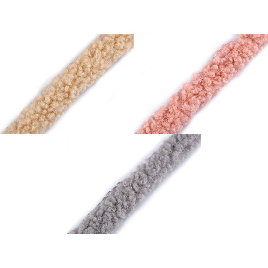 Lamówka / lampas okrągły imitacja baranka szerokość 3,5 cm - Jasnybeżowy (1 Metr) Lamówka / lampas okrągły imitacja baranka szerokość 3,5 cm - Jasnybeżowy (1 Metr)
