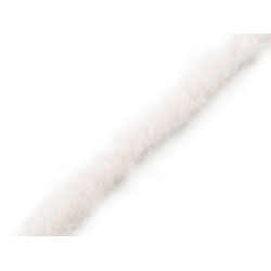 Artifical fur trimming to sew-on, flat, width 1.5 cm - Cream lightest (1 Meter)