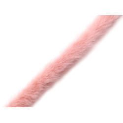 Artifical fur trimming to sew-on, flat, width 1.5 cm - Powder (1 Meter)