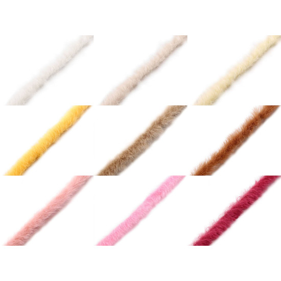Artifical fur trimming to sew-on, flat, width 1.5 cm - Cream lightest (1 Meter) Artifical fur trimming to sew-on, flat, width 1.5 cm - Cream lightest (1 Meter)
