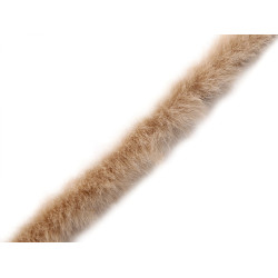 Artifical fur trimming to sew-on, flat, width 1.5 cm - Lightbeige (1 Meter)