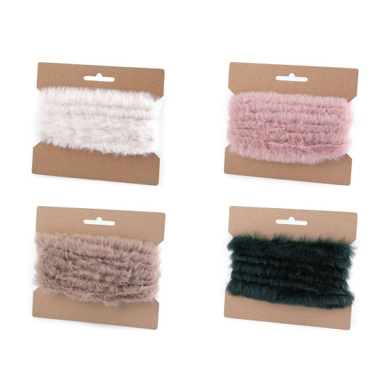 Artifical fur trimming to sew-on, flat, width 2 cm - Creamy light (10 Pieces) Artifical fur trimming to sew-on, flat, width 2 cm - Creamy light (10 Pieces)