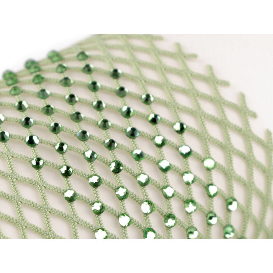 Elastic mesh / trim with rhinestones, width 75 mm - Blue dark (9 Meters) Elastic mesh / trim with rhinestones, width 75 mm - Blue dark (9 Meters)