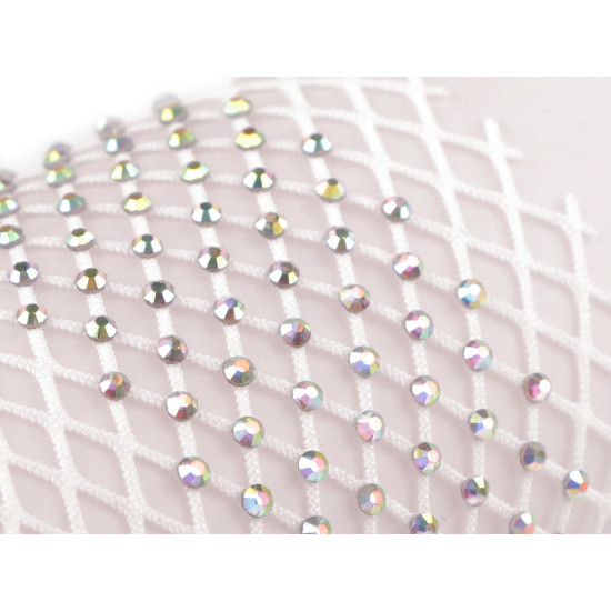 Elastic mesh / trim with rhinestones, width 75 mm - Blue dark (9 Meters) Elastic mesh / trim with rhinestones, width 75 mm - Blue dark (9 Meters)