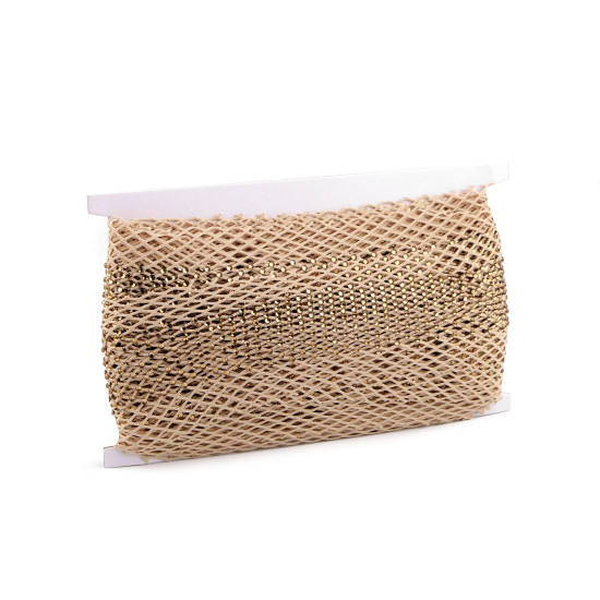 Elastic mesh / trim with rhinestones, width 75 mm - Blue dark (9 Meters) Elastic mesh / trim with rhinestones, width 75 mm - Blue dark (9 Meters)