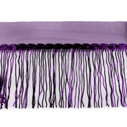Banda / galon organza cu franjuri din paiete, latime 20 cm - Mov purpuriu (1 Metru)