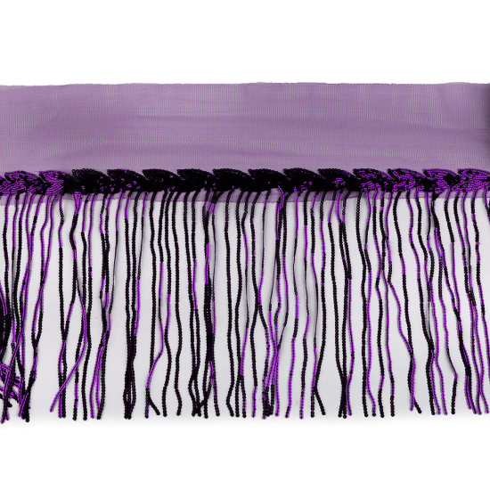 Banda / galon organza cu franjuri din paiete, latime 20 cm - Vișiniu (9 Metri) Banda / galon organza cu franjuri din paiete, latime 20 cm - Vișiniu (9 Metri)