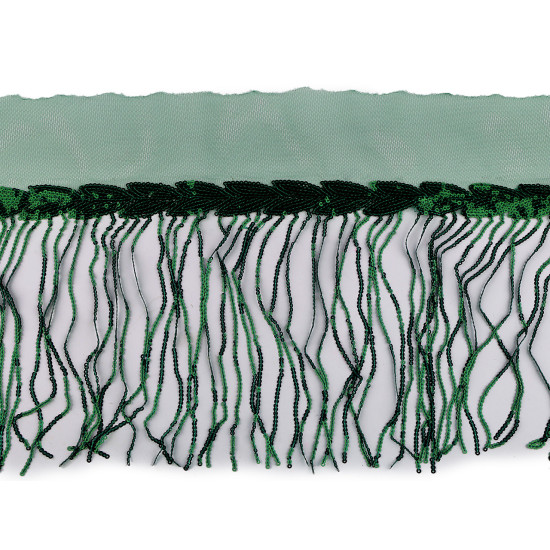 Banda / galon organza cu franjuri din paiete, latime 20 cm - Vișiniu (9 Metri) Banda / galon organza cu franjuri din paiete, latime 20 cm - Vișiniu (9 Metri)