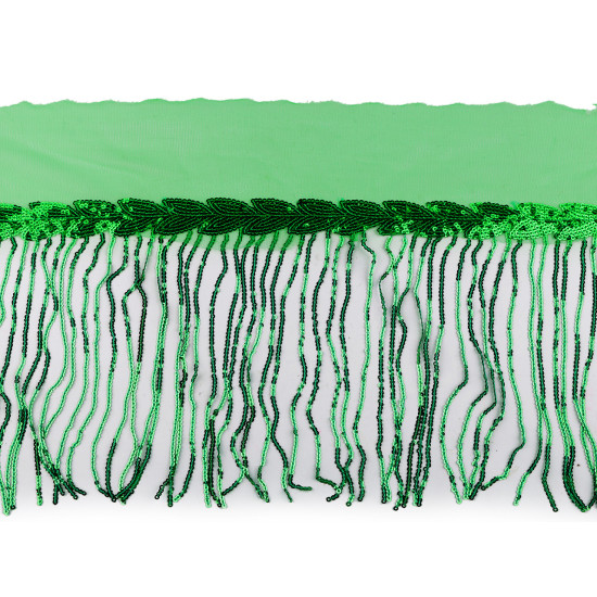 Banda / galon organza cu franjuri din paiete, latime 20 cm - Vișiniu (9 Metri) Banda / galon organza cu franjuri din paiete, latime 20 cm - Vișiniu (9 Metri)