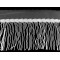 Banda / galon organza cu franjuri din paiete, latime 20 cm - Alb (1 Metru)