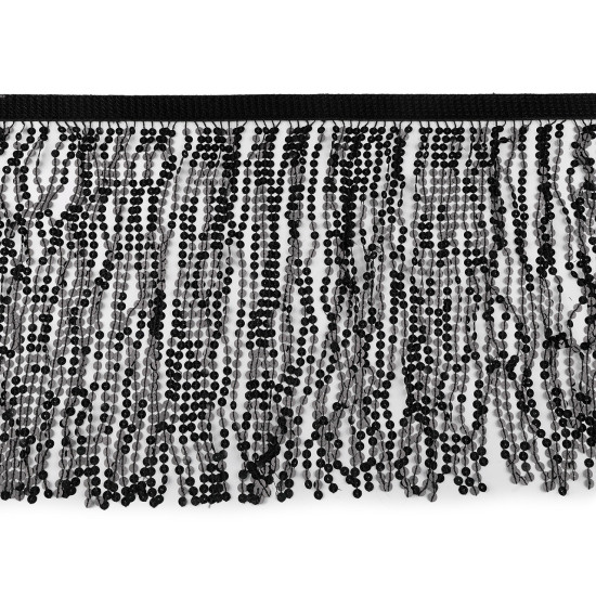 Frędzle z holograficznymi cekinami szerokość 30 cm - Srebrny (9 Metry) Frędzle z holograficznymi cekinami szerokość 30 cm - Srebrny (9 Metry)