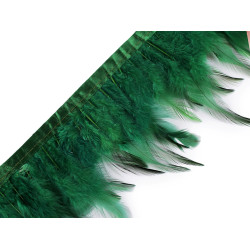 Prýmek - kohoutí peří 7-11 cm - Zelená (1 Metr)