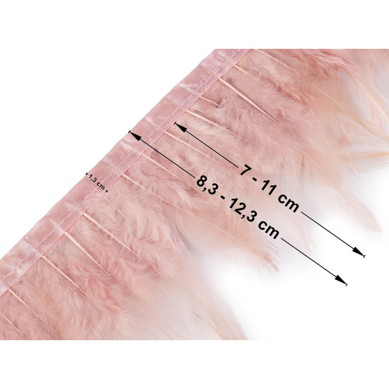 Taśma z piór - kogucie pióra szerokość 7-11 cm - Zielony (10 Metry) Taśma z piór - kogucie pióra szerokość 7-11 cm - Zielony (10 Metry)