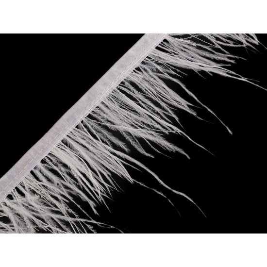 Trimming braid - marabou feathers, 5-10 cm - Lightgrey (10 Meters) Trimming braid - marabou feathers, 5-10 cm - Lightgrey (10 Meters)