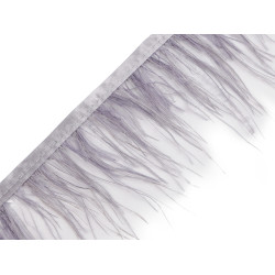 Trimming braid - marabou feathers, 5-10 cm - Lightgrey (1 Meter)