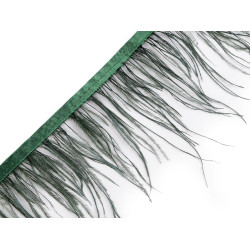 Trimming braid - marabou feathers, 5-10 cm - Dark green (1 Meter)
