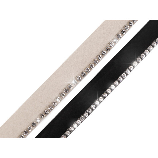 Taśma ozdobna / wypustka ze szklanymi kamyczkami szerokość 10 mm - Kremowyjasny (1 Metr) Taśma ozdobna / wypustka ze szklanymi kamyczkami szerokość 10 mm - Kremowyjasny (1 Metr)