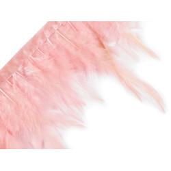 Prýmek - kohoutí peří 7-12 cm - Pink (1 Metr)