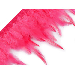 Prýmek - kohoutí peří 7-12 cm - Pink (1 Metr)