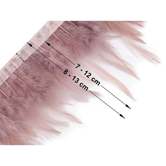 Prýmek - kohoutí peří 7-12 cm - Červená (1 Metr) Prýmek - kohoutí peří 7-12 cm - Červená (1 Metr)