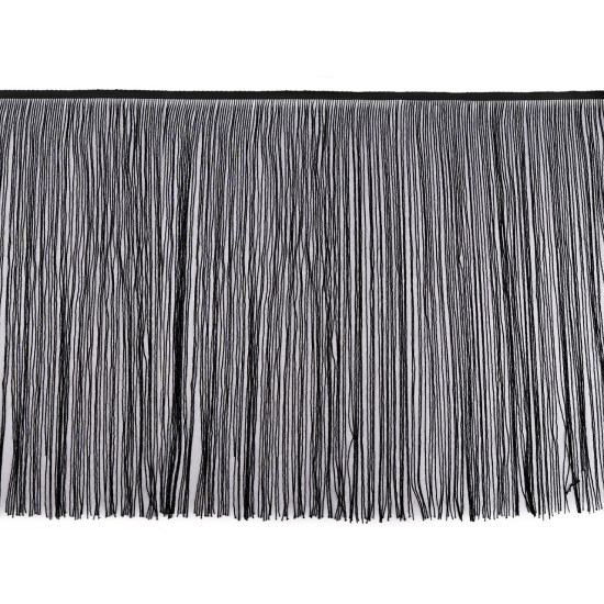 Frange avec lurex, largeur 50 cm - Noir (1 Mètre) Frange avec lurex, largeur 50 cm - Noir (1 Mètre)