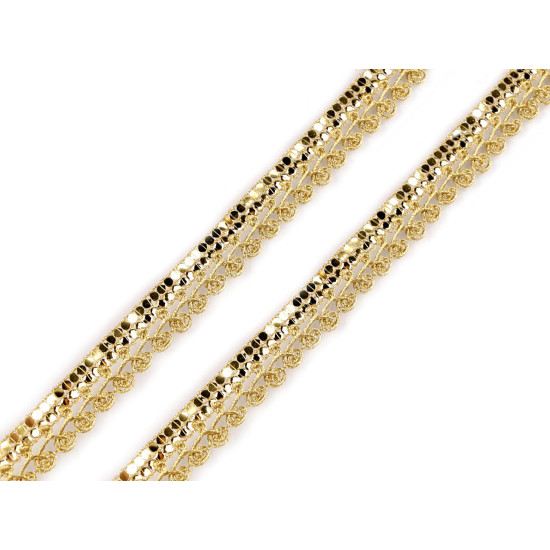 Leon braid with sequins, width 16 mm - Gold (1 Meter) Leon braid with sequins, width 16 mm - Gold (1 Meter)