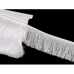Fringe - shiny, width 60 mm - White (1 Meter)