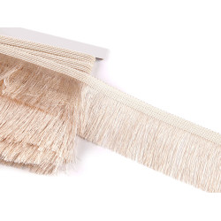 Fringe - shiny, width 60 mm - Lightbeige (1 Meter)
